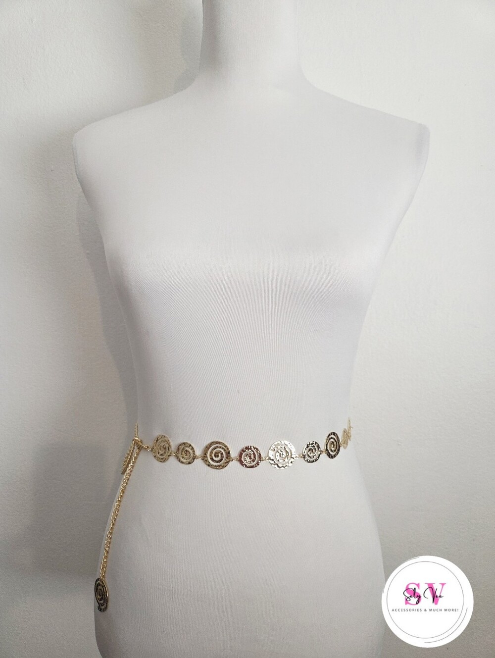 Gold Mini Spiral Chain Waist Belt